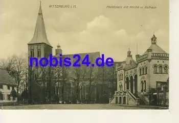 19243 Wittenburg Markt Kirche Rathaus  *ca.1920