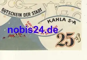 07768 Kahla Notgeld 25 Pfennige 1921
