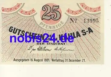 07768 Kahla Notgeld 25 Pfennige 1921