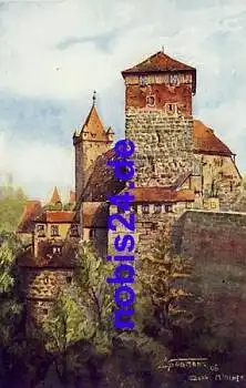 Nürnberg Fünfeckiger Turm Künstlerkarte *ca.1930