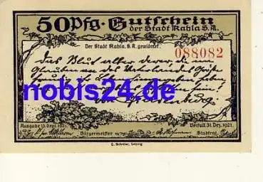 07768 Kahla Notgeld 50 Pfennige 1921