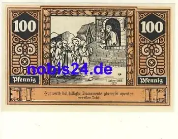 19336 Wilsnack Notgeld 100 Pfennige 1922