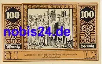 19336 Wilsnack Notgeld 100 Pfennige 1922