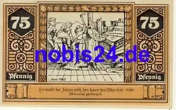 19336 Wilsnack Notgeld 75 Pfennige 1922