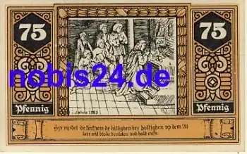 19336 Wilsnack Notgeld 75 Pfennige 1922