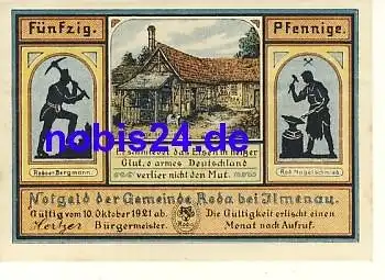 98693 Ilmenau Notgeld 50 Pfennige 1921