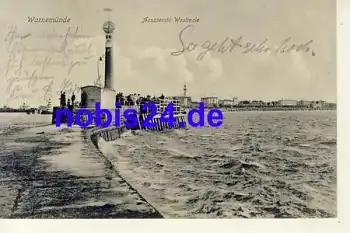 Warnemünde Westmole o 1908