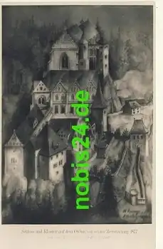 02797 Oybin Schloss und Kloster Künstlerkarte *ca.1930
