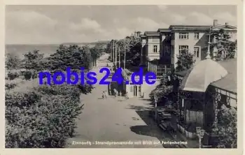 17454 Zinnowitz Promenade mit Ferienheimen o ca.1955
