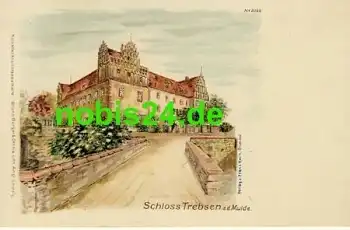 04687 Trebsen Schloss Künstlerkarte *ca.1910