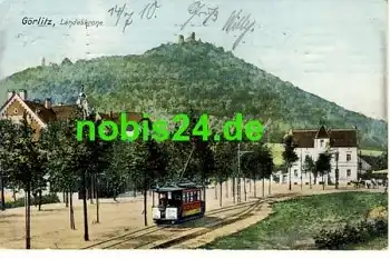 Görlitz Landeskrone Strassenbahn o 14.7.1910