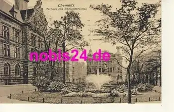 Chemnitz Rathaus Beckerdenkmal o 1916