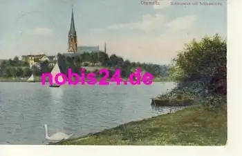 Chemnitz Schlossteich Schlosskirche o 1910