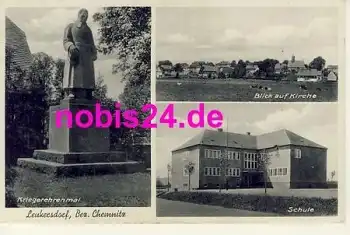 08297 Lenkersdorf Zwönitz Schule Kirche Denkmal o 1934