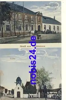 01609 Lichtensee Kirche Gasthof Wittig o 1912