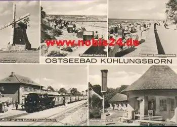 18255 Kühlungsborn mit Kleinbahn im Bahnhof und Windmühle *ca. 1975