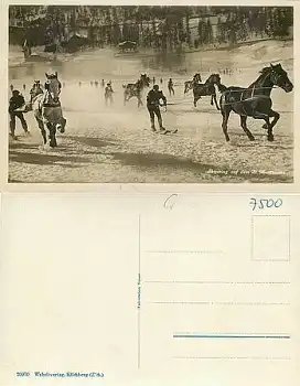 Skijörong in St. Moritz mit Pferd *ca. 1930