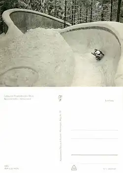 99894 Friedrichroda Rennrodelbahn Wasserwand *ca. 1967