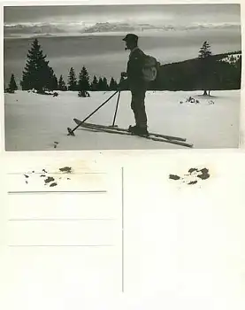 Skifahrer Echtfotokarte *ca. 1940