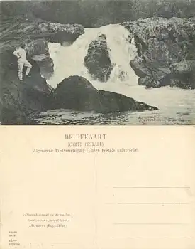 Java Tjimahi Wasserfall Nederlands-Indië Hindia-Belanda *ca. 1910