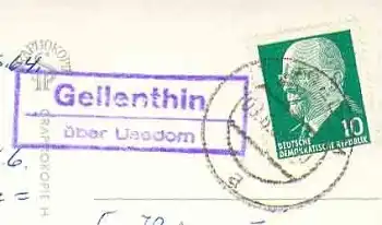 17406 Gellenthin Landpoststempel auf AK Usedom o 8.6.1964