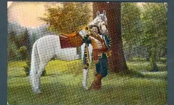 Trompeter karte mit weißem Pferd * ca. 1910