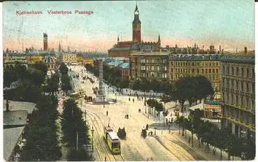 Kobenhavn Vesterbros Passage, o 17.8.1911 (Buntfrankatur)