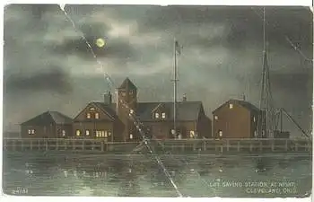 Cleveland Lifing Station at night Ohio o ca. 1910