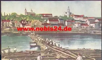 Grodno Deutsche Pioniere bei Bau einer Notbrücke *ca. 1917