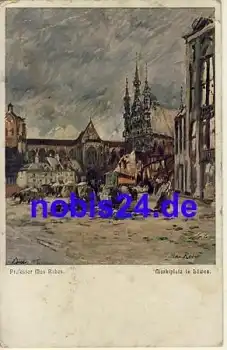 Löwen Marktplatz Künstlerkarte Max Rabes o 1917