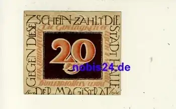 Halle Saale Notgeld 20 Pfennige um 1920