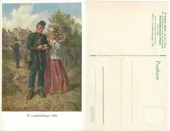 Landbriefträger der Sächsischen Post 1859 Künstlerkarte Gustav Müller 1913