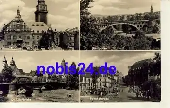 Plauen Vogtland Rathaus Ebertbrücke *ca.1966