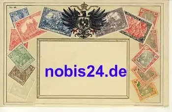 Preussen Wappen Briefmarken Deutsches Reich *ca.1910 Prägekarte
