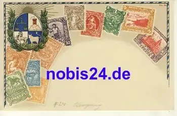 Uruguay  Wappen Briefmarkenkarte o 1938