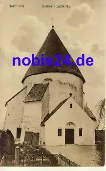 Bornholm Olsker Rundkirche DÄNEMARK *ca.1920