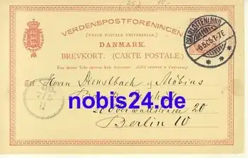 Charlottenlund Ganzsache DÄNEMARK o 1905