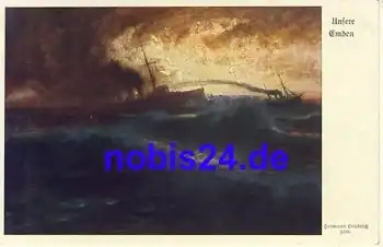 Unsere "Emden" Deutsche Marine Künstlerkarte *ca.1915