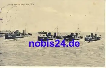 einlaufende Halbflottille Deutsche Marine o 1914