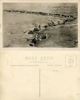 Kamel karavane in der Wüste Echtfoto *ca. 1930