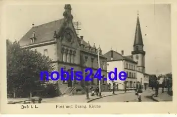 Duß Dieuze  Post und Kirche *ca.1915