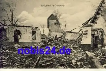 Givenchy zerstörtes Schloß Département Pas-de-Calais *ca.1915
