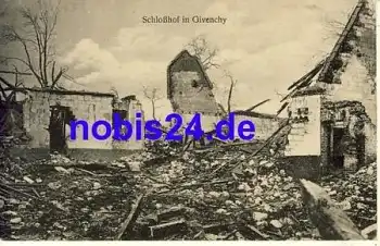 Givenchy Schloßhof zerstört Département Pas-de-Calais  *ca.1915