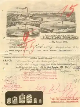 48500 Nordhorn Baumwollspinnerei B. Rawe & Co. Briefkopf mit Firmenansicht 1932