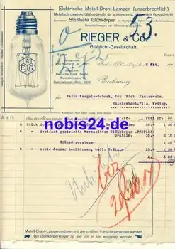 Schöneberg Berlin AEG-Lampen-Fabrik Rieger & Co. Briefkopf 1914