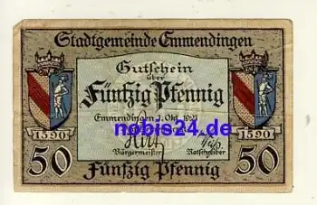 79312 Emmendingen Notgeld 50 Pfennige 1921