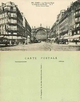 Paris La Gare du Nord Bahnhof *ca. 1915