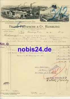 Hamburg Chemische Fabriken Franz Fritzsche & Co. Briefkopf mit Fabrikansichten 1913