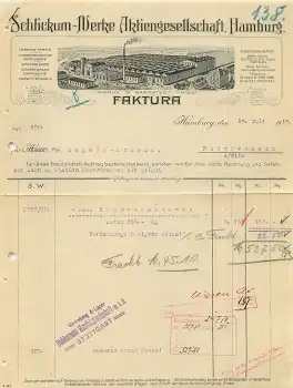 25355 Bad Barmstedt Schlickum-Werk Briefkopf mit Fabrikansicht 1919