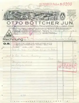99891 Tabarz Pflanzengroßhandlung Otto Böttcher Jun. Briefkopf mit Fabrikansicht 1937